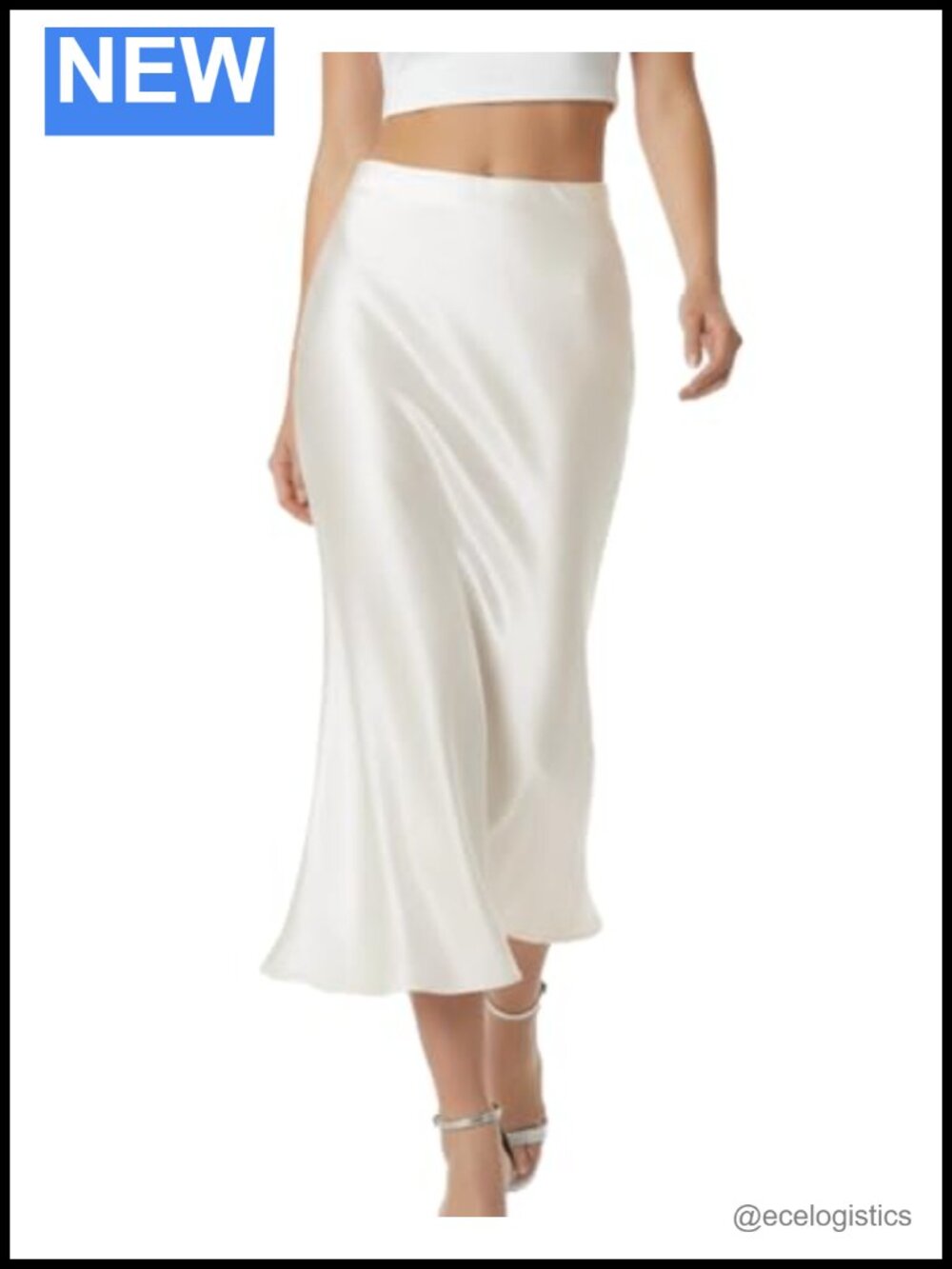 Elegant White Satin Long High Waist Mermaid Skirt